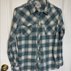 Canyon Guide Blue and White Plaid Button-Up Shirt